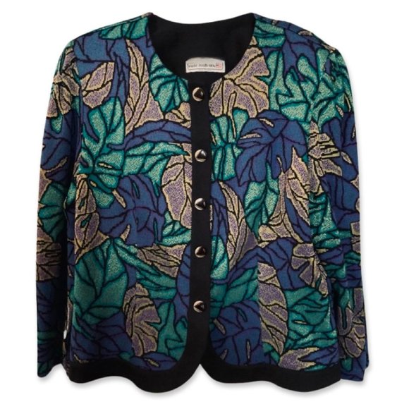 Vintage Pablo Collection Crew Neck Buttoned Sweater Women 14 Green - Picture 4 of 8